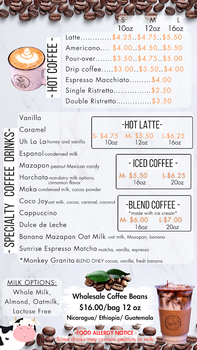 Menu Uh La La Organic Coffee And Tea-2
