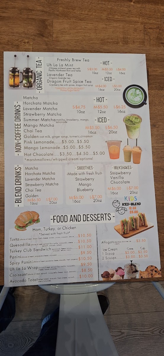 Menu Uh La La Organic Coffee And Tea-5